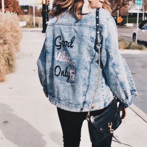 Good Vibes Only Denim Jacket